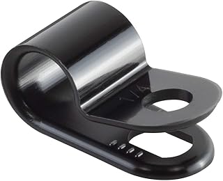 GTSE Black Nylon Plastic Cable Clamps, 1/4" Screw Mounts for Cable, Rope, Tube Management, 100 Pack