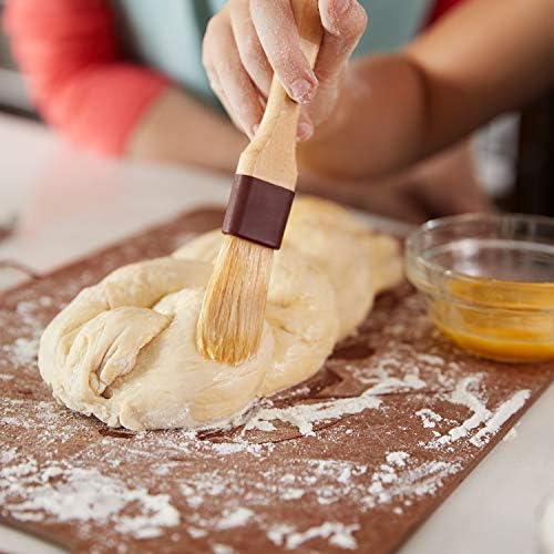 Boao 4 Pcs Pastry Brush, Natural Bristle Basting Brush, Beech Wooden Handle Basting and BBQ Brushes for Cooking, Butter, Oil, Egg, Marinade, Sauce, Grilling, Baking, Kitchen Food(1 Inch, 1 1/2 Inch)