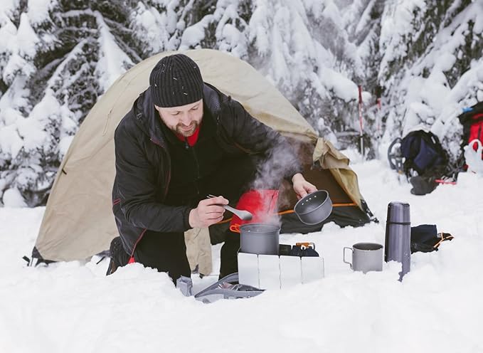 Stove Windscreen, 16 Plates Aluminum Stove Windshield with Drawstring Bag, for Camping, Butane Stoves