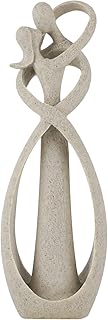 Trycooling Kissing Lovers Statue Abstract Sculpture Resin Statues for Home Decor Modern Home Office Desktop Shelf Bookshelf Decor (Sandstone, Small)