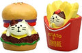 RAQWI Hamburger Fries Cat Figurines Miniature Fast Food Accessories for Office, Home Decoration Perfect for Desk Décor