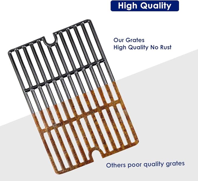 GRISUN 16.5" Cast Iron Cooking Grates for Charbroil Smoke Hollow, Grill Grates Replacement Parts for Gas Grill Model Smoke Hollow PS9900, 7000CGS, Charbroil 463722315 463722313 463750914