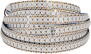 Individually Addressable RGB LED Strip 6.5FT 144LEDs/M 5050 SMD with WS2812 IC Control Smart Flexible Dream Full Color White PCB Light IP30 Non Waterproof DC5V（No Adapter or Controller）