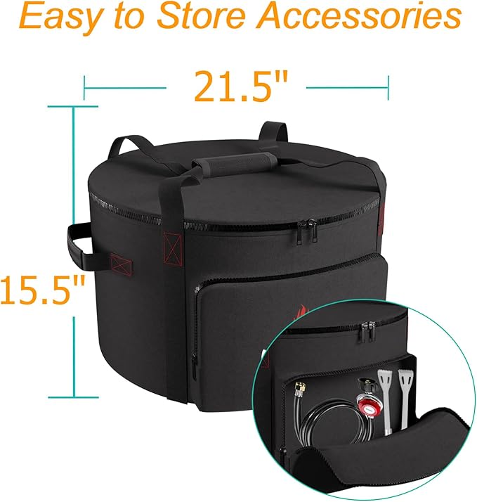 Carry Bag Fits for EAST OAK Fire Pit Smokeless 21'' Firepits, Carrying Bag for Portable Outdoor Bonfire Fire Pit Water-Resistant 21 Inch, Fit for 21'' Fireplaces for Outside