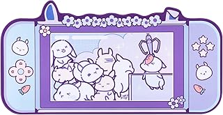 U Core Cute Rabbit Mouse Pad- 31.5'' x 17.3'' Large Non-Slip Rubber Base Desk Pad- Easy Clean Laptop Desk Mat for Gaming, Writing, or Home Office Work