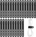 Oligei 25 Pcs Silicone Cable Ties, Cable Ties Reusable, High Elasticity Cord Wraps for Electrical Cords, Cord Organizer for Earphone, Phone Charger(Black)