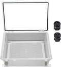 Zulkit Junction Box IP67 Waterproof Electrical Box Hinged Clear Cover Stainless Steel Latch Plastic Enclosure for Project w Mounting Plate Wall Bracket and 2 Cable Gland 13.8"x9.8"x5.9"/350x250x150mm