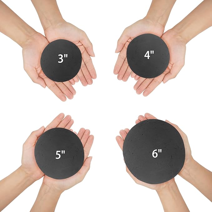 Skyflame Ceramic Fire Balls, Set of 15 Round Fire Stones Set for Indoor and Outdoor Fire Pits or Fireplaces Accessory, 3 Inch, Black