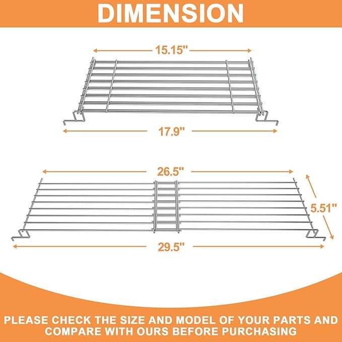 Adjustable Grill Warming Rack for Charbroil Performance 3/4 Burner Grill Replacement Parts 463448021 463365021 463352521 463732623 463354021, Swing Away Grid for Charbroil Grill Accessories