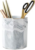 Pen Holder, Pencil Holder for Desk, Practical Ceramic Pencil Organizer, Decorative Makeup Brush Holder, Perfect Office Organization, Teacher Supplies, Gray Marble