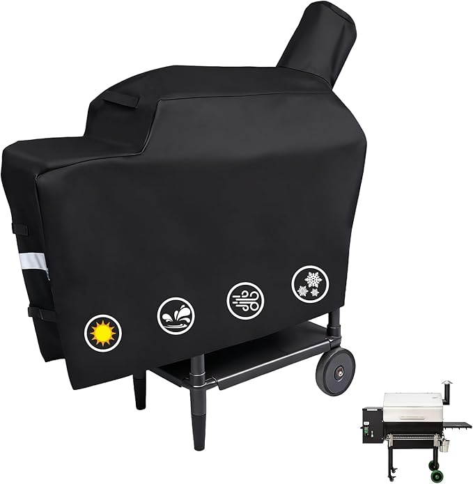 Utheer Grill Cover for Green Mountain Grill Daniel Boone Choice Grill, Heavy Duty 600D Waterproof Fabric Grill Cover for GMG-3001, Black
