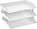 Acrimet Facility 3 Tier Letter Tray, Side Load, Letter Size/A4, Desktop File Organizer, Plastic (White Color)