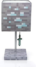 Minecraft Diamond Ore Block LED Lamp w/ 3D Diamond Sword Puller | 14-Inch Lamp
