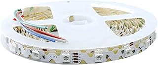 RGBW LED Strip Light SMD5050, 12V DC, 16.4ft, S-Shape Flexible Tape, 48 LEDs/m, 540lm/m, Multicolor + Cool White, High-Intensity, Cuttable, Self-Adhesive, Ideal for Cabinets, Home Decoration