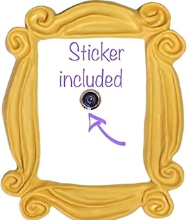 HANDMADE WITH LOVE BY FATIMA. Yellow Frame. It Includes a PEEPHOLE STICKER, It has Also Two Side Tape in The Back. Ready to Hang. Replica of The Frame seen in Monica's Door. Friends Present.