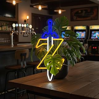 Zelda Neon Sign, Silicone & Acrylic 8.2x16.1 inches, Sword Z LED Light for Gaming Room Decor, Wall Mount Indoor USB Powered