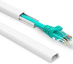 One Cord Cover Wall 153in(9X L17in), Mini Wire Hider, Self-Adhesive Wire Cover for Hiding Speaker Wire, Baby Monitor Cord - Paintable Wire Channel for Cable Concealer, W0.5in H0.3in, CMR05 White