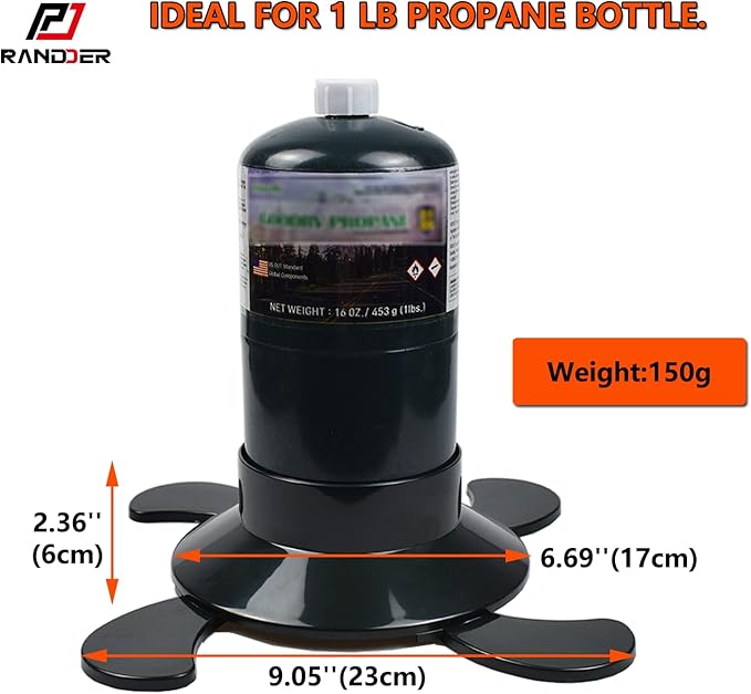 Propane Cylinder Base, 16oz/1lb Gas Cartridge ABS Plastic Base Bracket Gas Bottle Fixed Support, Foldable Gas Tank Base Replacement for Camping Hiking Outdoor