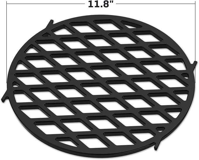 Skyflame Charkettle Cast Iron Gourmet BBQ System 11.8 Inch Sear Grate Replacement for 8834, Thick Searing/Cooking Grid, Compatible with 22-1/2 inch Weber Charcoal Grills