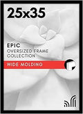 Americanflat 25x35 Poster Frame - Black Engineered Wood with Polished Plexiglass - Wide Picture Frame for Vertical or Horizontal Wall Display - Epic Collection - Black