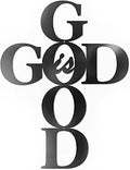 Vivegate God is Good Metal Signs Decor, Black Metal Cross God is Good Sign Wall Decor Religious Kitchen Decor Wall Crosses for Home Decor