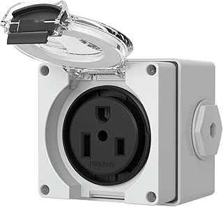 STARELO 50Amp Power Outlet Box,NEMA 6-50R Receptacle,250Volt Heavy-Duty Outdoor dustproof and Weatherproof for Electric Vehicles, generators, Welding Machines, etc.ETL Listed.(NEMA 6-50R Box)