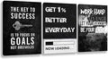 Motivational Wall Decor Inspirational Wall Art Canvas Poster Success Goal Artwork Entrepreneur Quote Painting Office Wall Decor for Bedroom Living Room Home Decoration Framed 12inch x16inch x3pieces