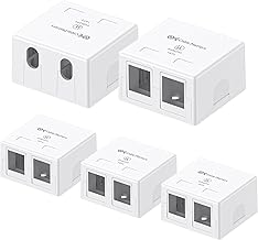 Cable Matters UL Listed 5-Pack 2-Port Keystone Jack Surface Mount Box in White
