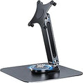 Portable Monitor Stand VESA 75x75mm Holes M4 Anti-Loss Screws, Aluminum Alloy Base, Fits 7"- 18", 15.6" 16" 17" 17.3" 18" Inch Small Monitors Lay Flat, Black Desk Mount (Not Fits100x100mm)
