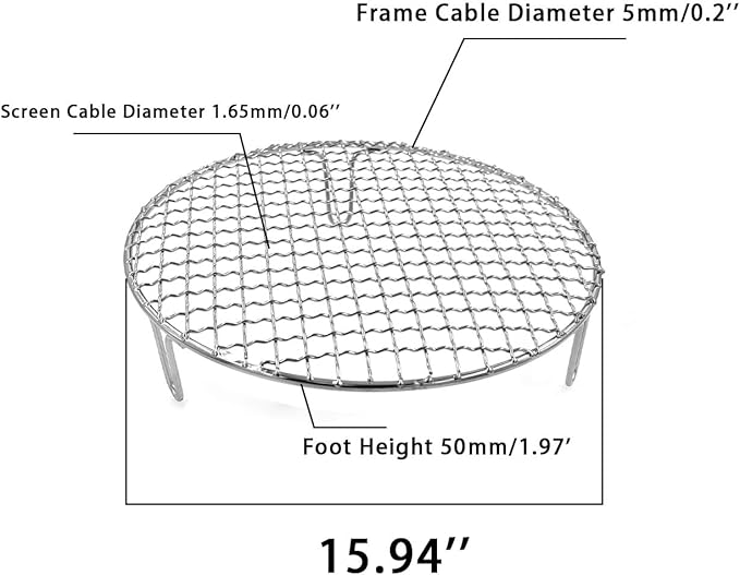 Barbecue Grill Net,BBQ Net for Grilling,Multi-Purpose SUS304 BBQ Grill Mesh, Round Barbecue Wire Rack,BBQ Grate/Steam Mesh for Camping Charbroil Outdoor Barbeque Backyards