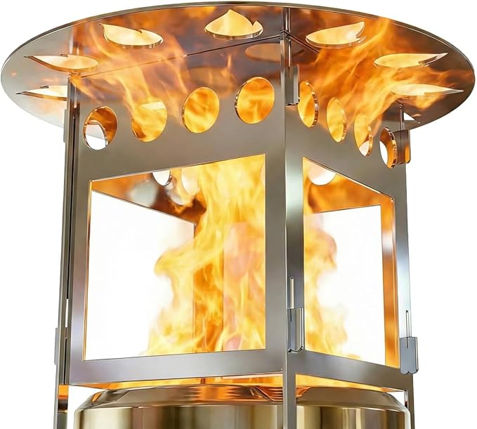 YEFU Fire Pit Heat Deflector for Solo Mesa Stove, Portable Heat Diffuser for 5 inch Tabletop Firepit Captures and Redirects Warmth, Detachable Burner Cover Accessories