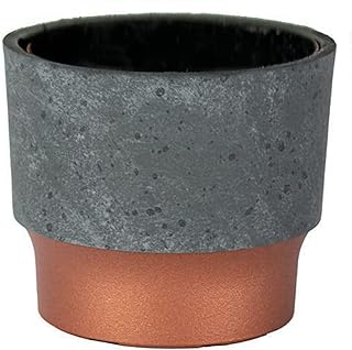 The HC Companies 3 Inch Sprite Mini Succulent Pot- Smal Plastic Planter with Drainage for Indoor Plants, Faux Concrete Copper