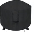 POMER Patio Fireplace Cover, Round Fire Pit Cover for 28 Inch Outdoor Fireplace Waterproof Heatwave Fire Bowl Cover Round -28"D x 43"H