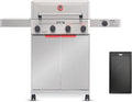 Monument Grills 4+1 Burner Stainless Steel 525 Sq.in Propane Gas Grill, 49,000 BTU, 500°F in 5 Mins, Outdoor Mesa 2 Grill with Broil Zone, 1 Side Burner, 1 Foldable Side Shelf, with Cooking Plate