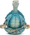 Hodao Yoga Turtle Figurine Decoration Meditation Sea Turtle Sculpture for Coastal Ocean Home Decor Relaxing Zen Gift for Office Living Room