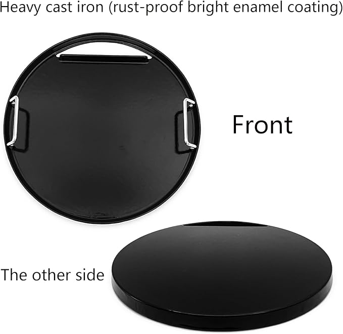 Cast Iron Full Size Round Flat Top Griddle for Weber 18" Kettle Charcoal Grill, Jumbo Joe, Bar‑B‑Kettle and 18" Smokey Mountain Cooker Smoker Grills, Charbroil Patio Bistro TRU-Infrared Electric Grill