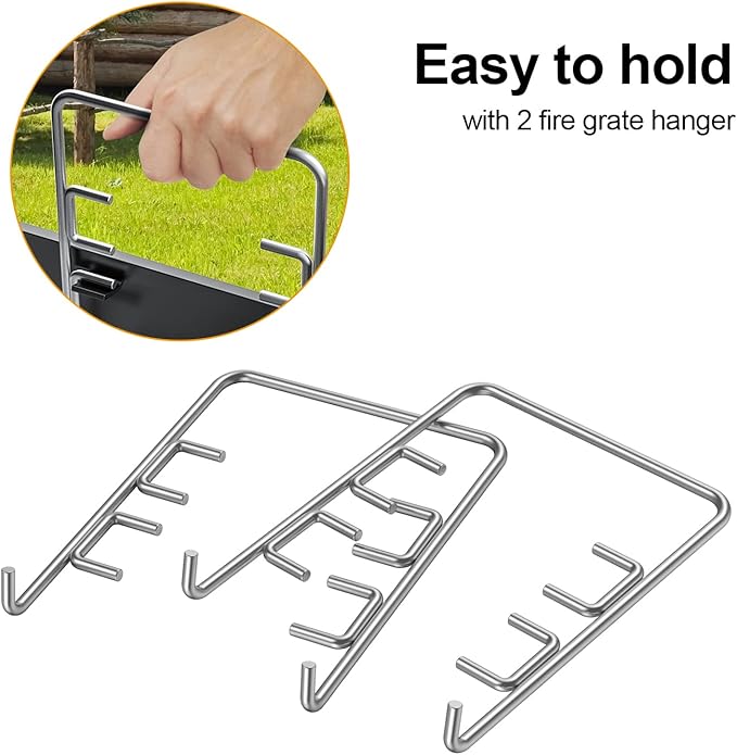 Aluminum Steel 27 Inch Ash Pan Replacement Parts for Chargriller Charcoal 1224, 1324, 2121, 2222, 2727, 2828, 2929,BBQ Accessories Ash Tray with 2PCS Fire Grate Hanger for Charbroil 17302056 Grill