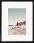 Frametory, 8x10 Metal Picture Frame with Mat for 5x7 Picture & Real Glass, Aluminum Photo Frame Collection (Black, 1 Pack)