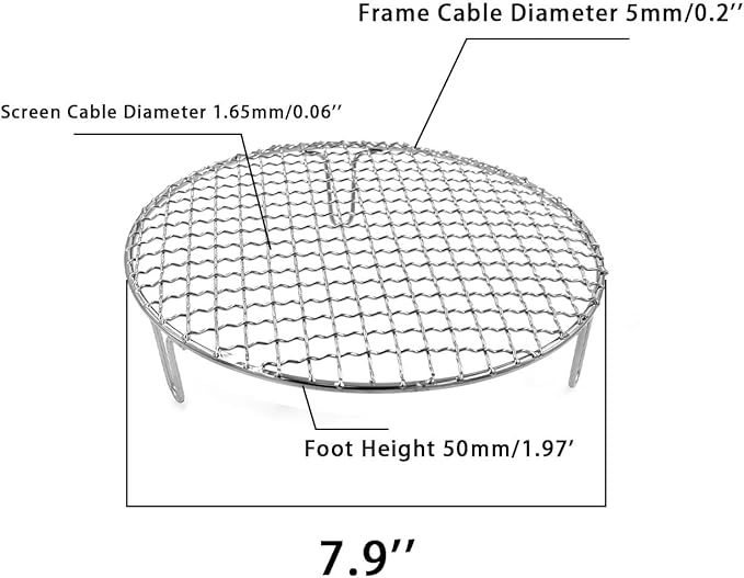 Barbecue Grill Net,BBQ Net for Grilling,Multi-Purpose SUS304 BBQ Grill Mesh, Round Barbecue Wire Rack,BBQ Grate/Steam Mesh for Camping Charbroil Outdoor Barbeque Backyards