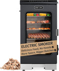 EAST OAK 30" Electric Smoker for Outdoors | Built-in Meat Probe & Clear Viewing Window | Side Chip Loader for 6x Longer Uninterrupted Smoking | 725 sq in Cooking Area for Bigger Batches, Night Blue