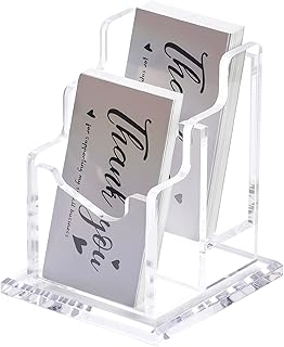 Acrylic Brochure Holder Business Card Literature Holder Clear Flyer Magazine Pamphlet Display Stand Booklet Desk Mount Trifold Countertop Organizer for Office School Store Exhibition (2 Tier 2 Slots)