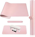 Subay Nail Art Table Mat, (MAT ONLY) Soft Microfiber PU Leather Nail Hand Rest for Nail Arm Rest Cushion, Foldable Nail Art Rest Pillow Manicure Pad Desk Mat - Pink