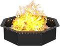 Mocomax Smokeless Fire Pit Ring 35-Inch Outer 31-Inch Inner Diameter, Large Solid Steel Firepit Liner for Outside Wood Burning, DIY Campfire Ring Above or In-Ground for Outdoor, Octagonal