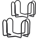Coaster Holder 4.3 Inch Black Iron Metal Holder Storage Caddy for Both Round and Square Coasters Fit 4 to 9 Pieces Coasters (2 PC)