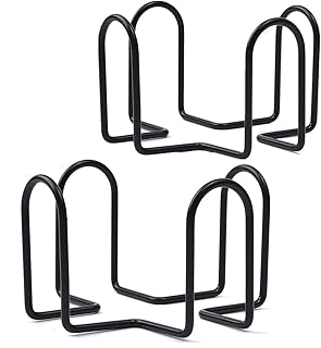 Coaster Holder 4.3 Inch Black Iron Metal Holder Storage Caddy for Both Round and Square Coasters Fit 4 to 9 Pieces Coasters (2 PC)