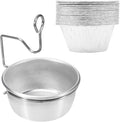 Grease Cup with Clip for Char-Broil/Kenmore Replacement Parts, Masterbuilt 30" & 40" Propane Smokers and Other Similar Grills, Grease Bucket Tray and 10-Pack Disposable Foil Liners