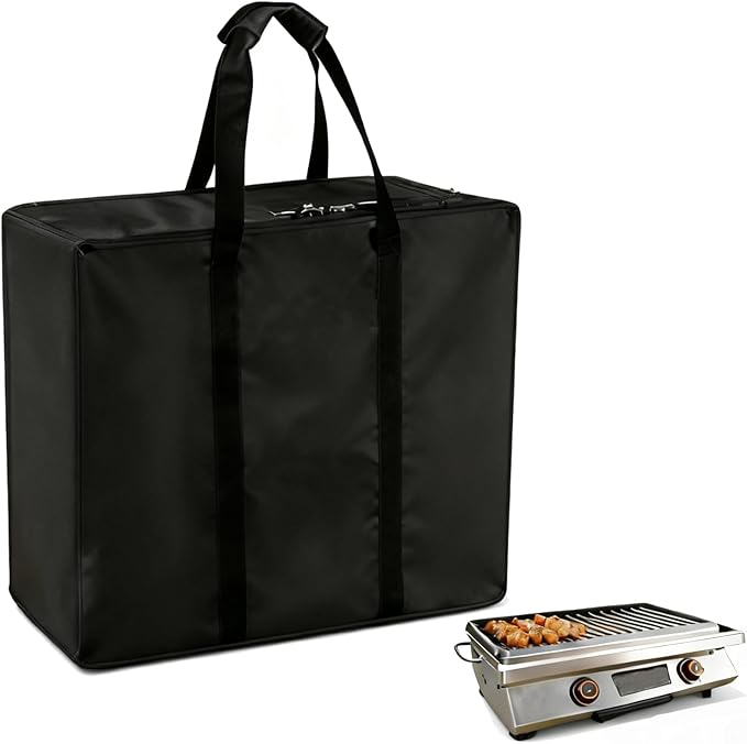 Griddle Carry Bag Fits 17 Inch & 22 Inch Grill Large 24" L x23 W x10 H Heavy Duty Waterproof Griddle Cover for Camping Picnic, Black