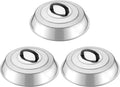 HaWare 12.6 Inch Cheese Melting Dome Wok Lids, Round Stainless Steel Basting Cover Lids with Heat Resistant Handle, for Flat Top Griddle Grill Cooking Indoor or Outdoor, Camp BBQ Accessories, 3 Domes