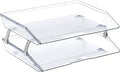 Acrimet Facility 2 Tier Letter Tray, Side Load, Letter Size/A4, Desktop File Organizer, Plastic (Clear Crystal Color)
