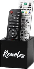 Remote Control Holder, Wooden Tv Remote Holder, Remote Holder for Table, Remote Control Storage Organizer Caddy (for 2 or 3 Remote Controls) 3.5 x3.5x3.5 - Black